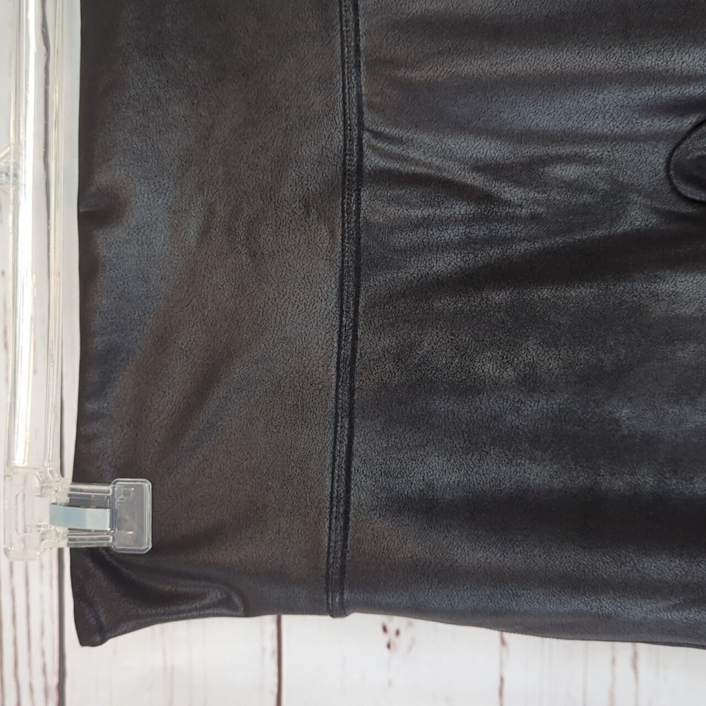 Spanx Women's Faux Leather Black High Rise Compression Slimming Leggings Size XL - Picture 5 of 16